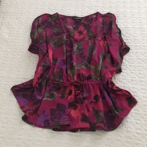 Express peplum dress blouse w/cold shoulder sleeve